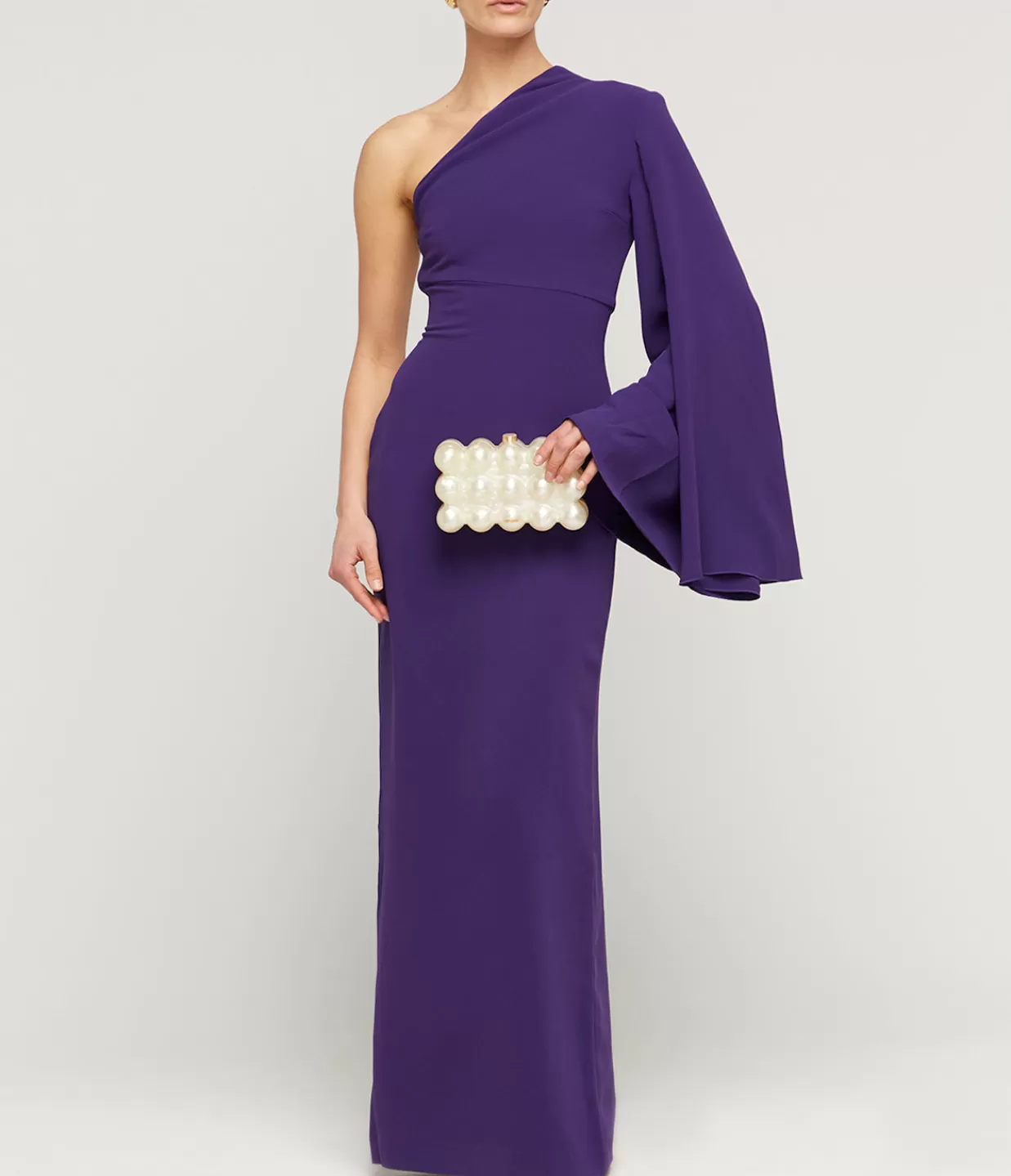 Store Elisa Woven Crepe Maxi Dress In Amethyst Dresses