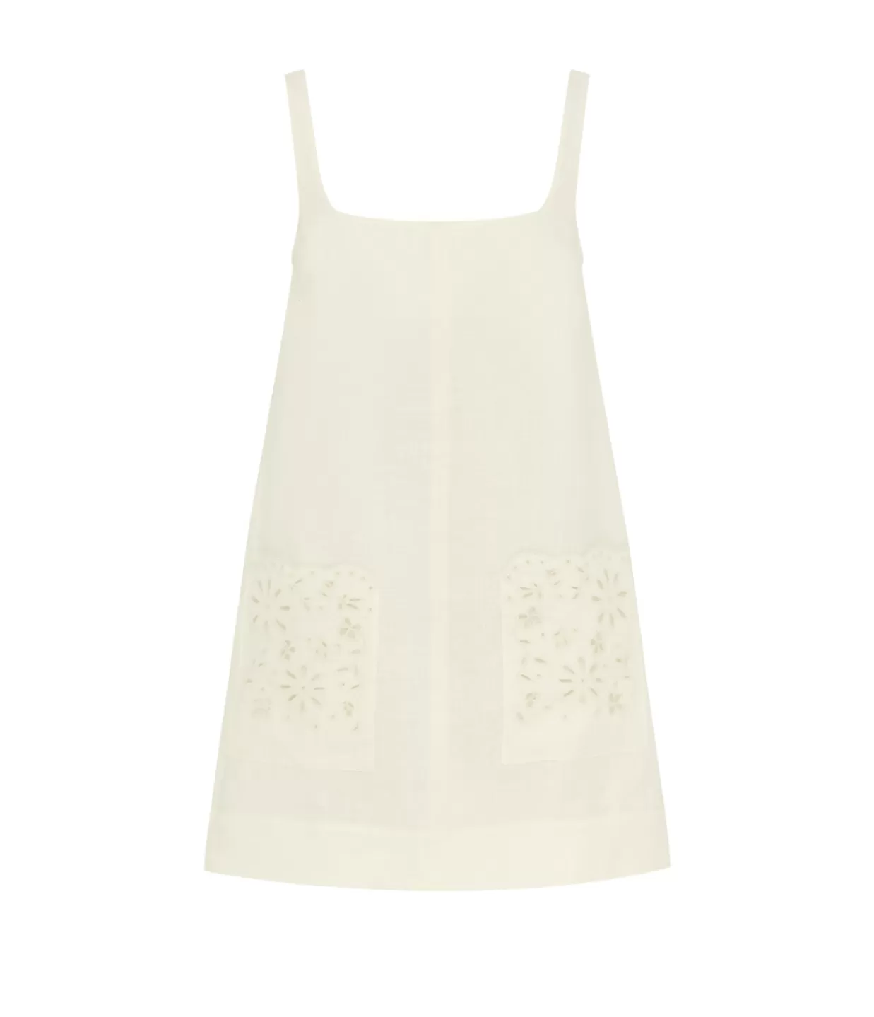 Clearance Embroidered Shift Mini Dress In Crème Dresses