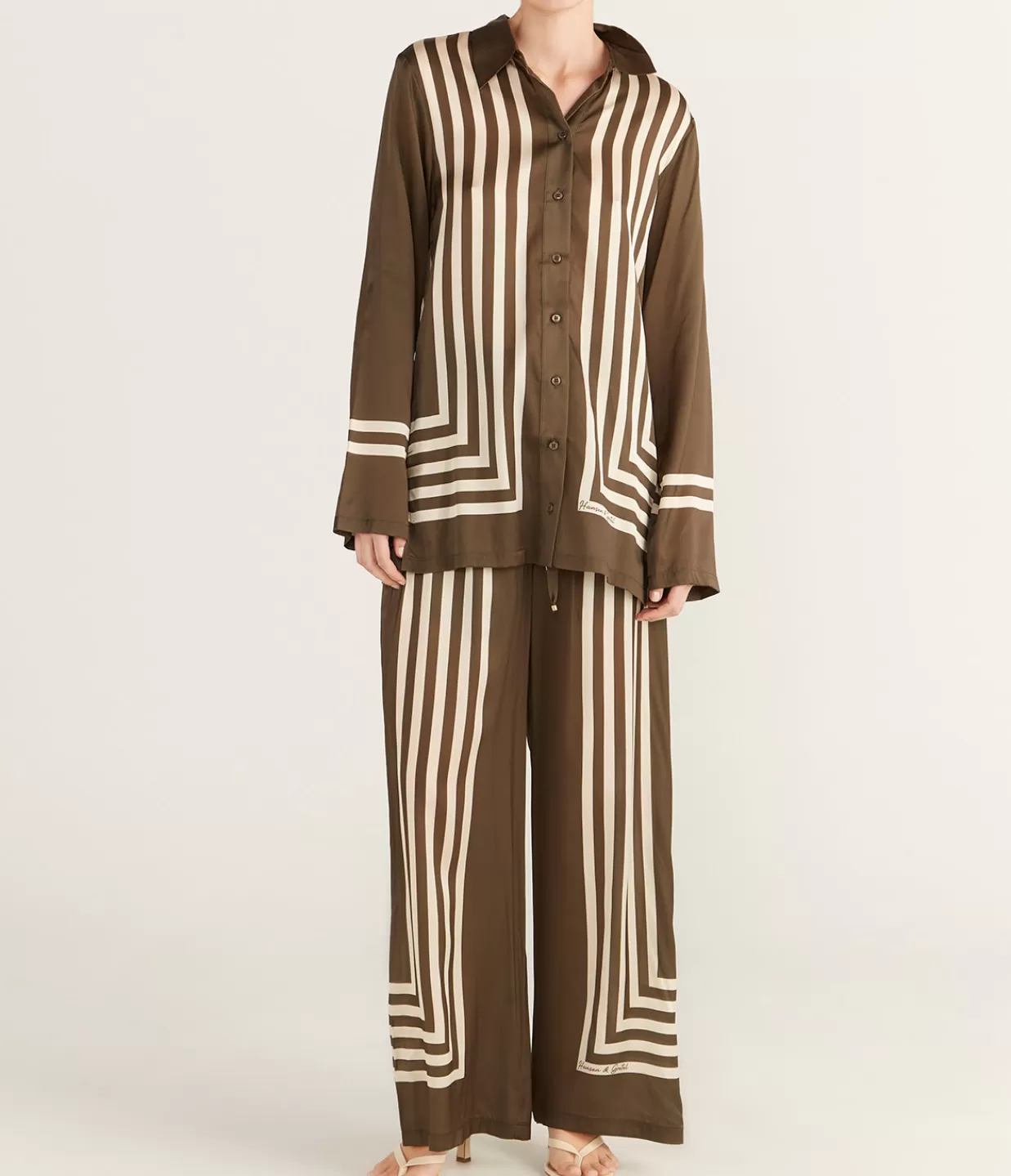 Online Empress Pant In Moss Stripe Pants