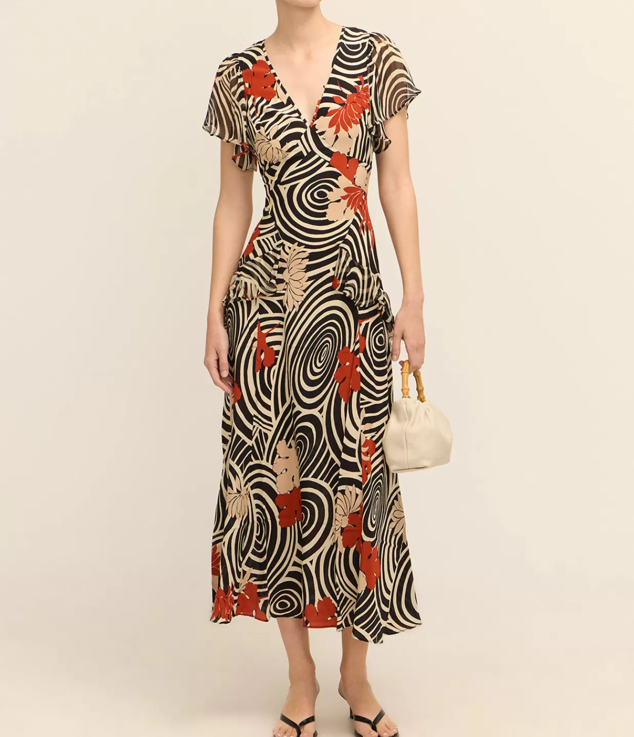 Flash Sale Evie Midi Dress In Black Swirl Daisy Dresses