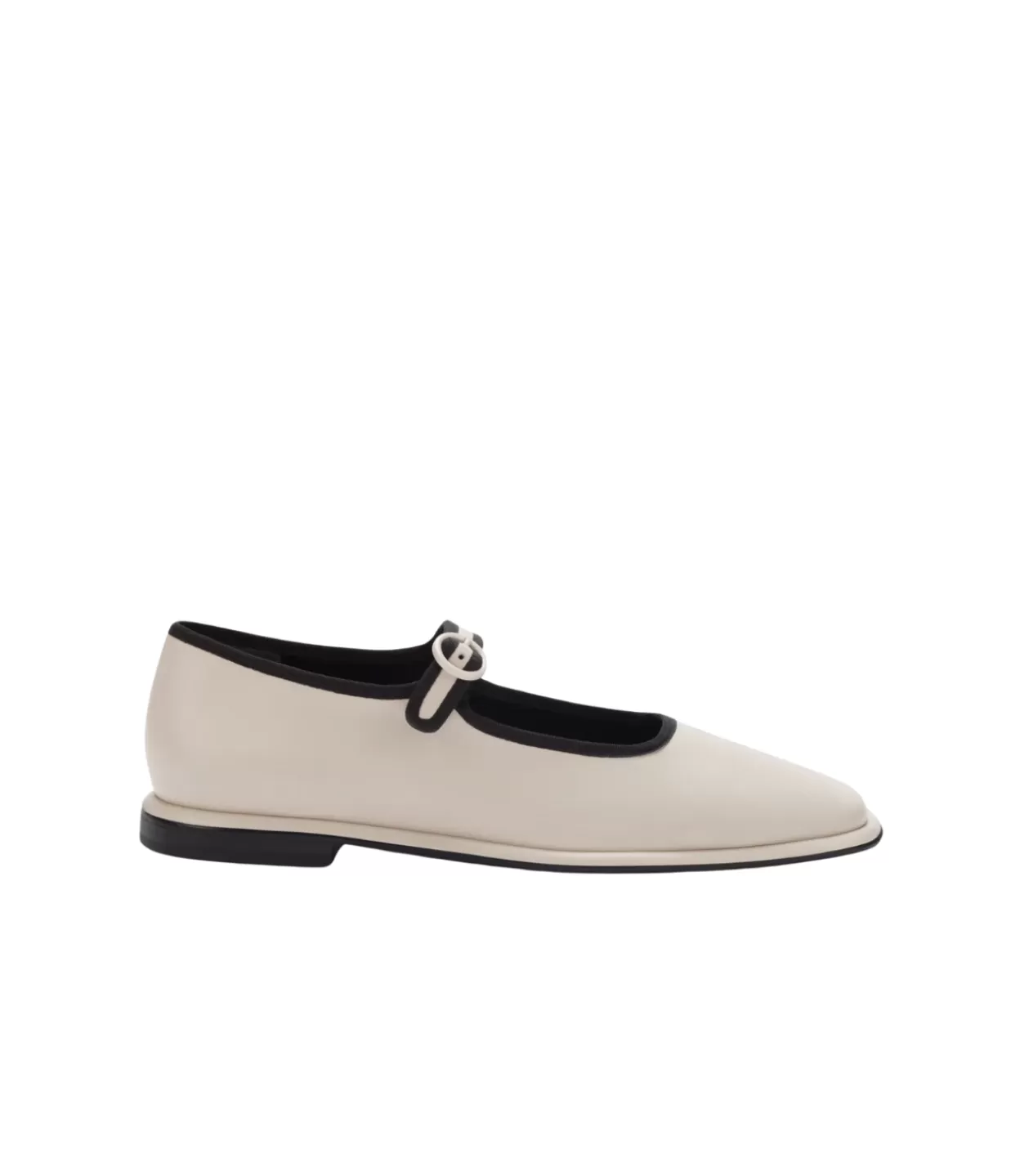 Cheap Fabiana Ballet Flat In Bone And Black Flat Shoes