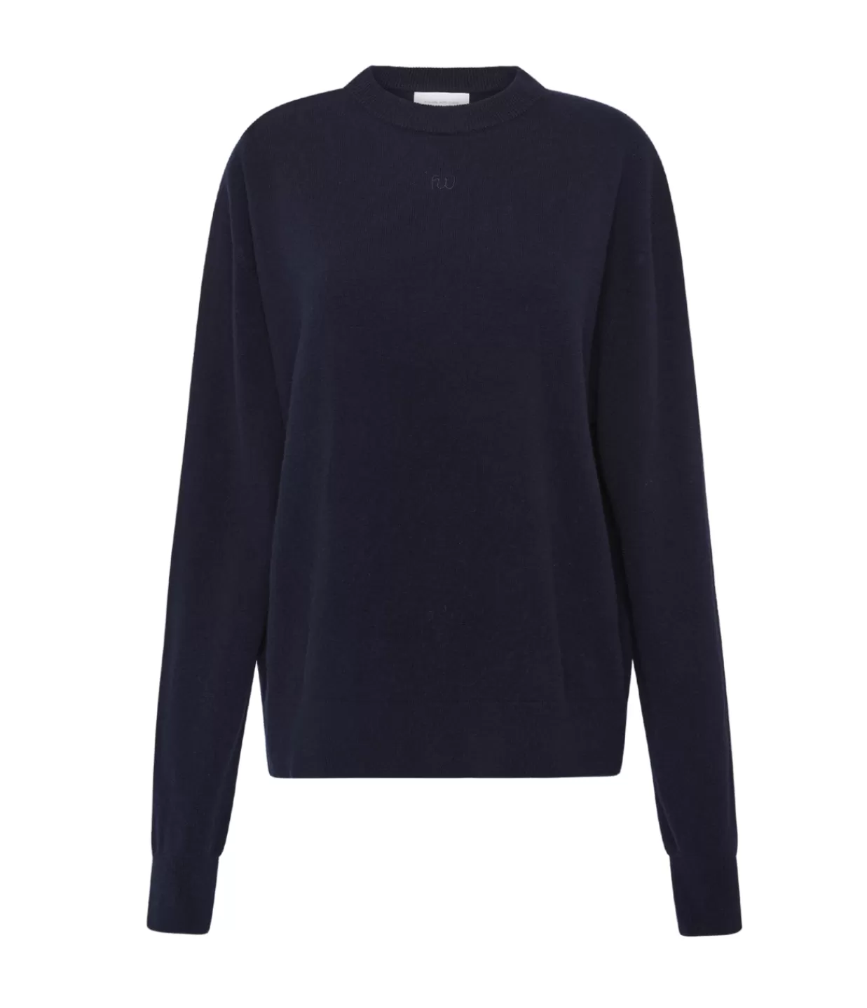 Store FWF Boyfriend Cashmere Crew Knit In Ink Navy Knitwear