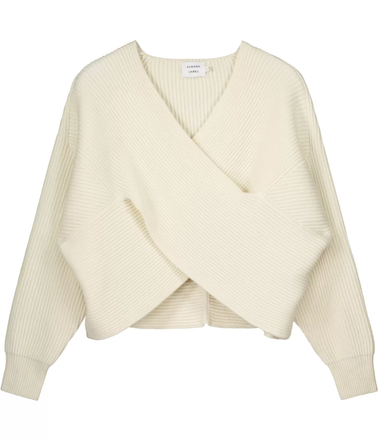 Online Gia Cashmere And Merino Cross Wrap Sweater In Ivory Knitwear