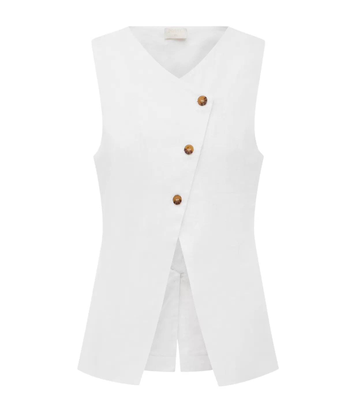 New Gigi Asymmetric Gillet In Ivory Tops