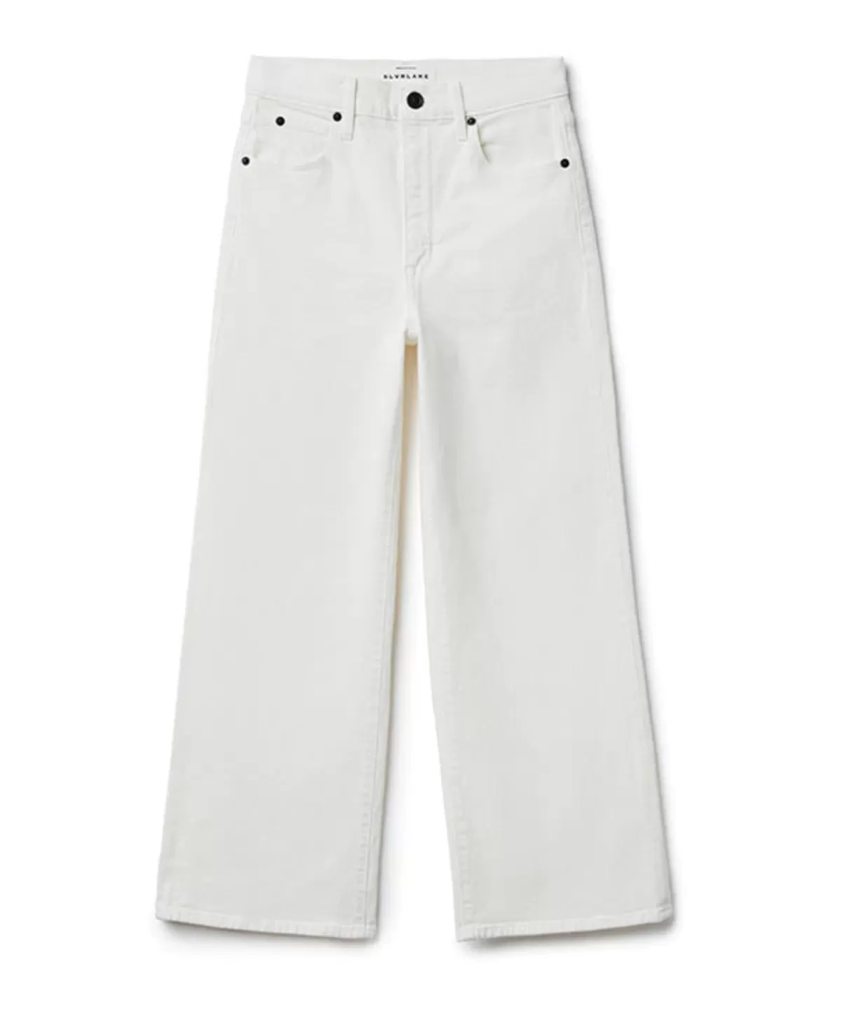 Best Grace High Rise Wide Leg Crop In White Denim