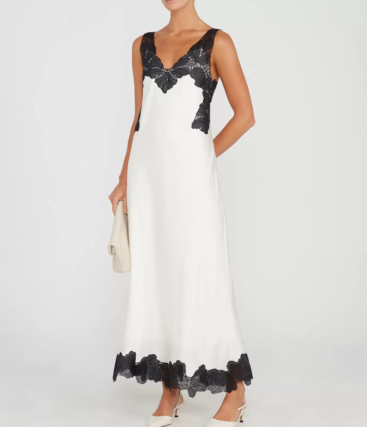 Flash Sale Gwynn V-Neck Midi Dress In Ivory And Black Dresses