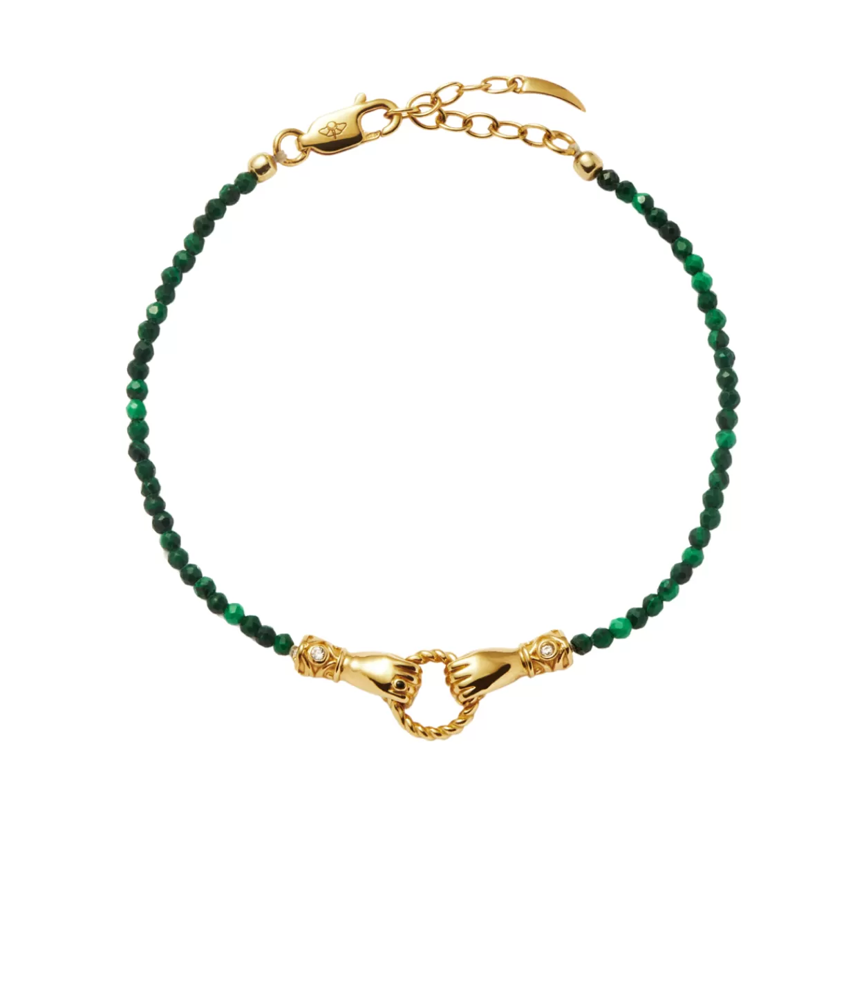 Cheap Harris Reed In Good Hands Mini Beaded Gemstone Bracelet In Gold And Green Jewellery | Bracelets