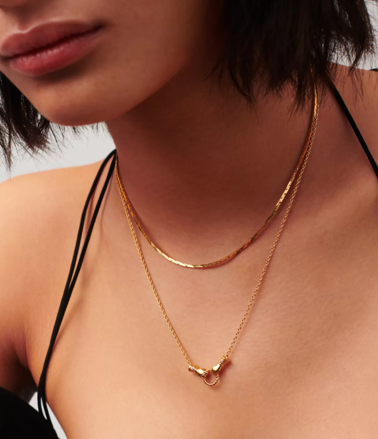 Online Harris Reed In Good Hands Mini Pendant Slider Necklace In Gold Jewellery | Necklaces