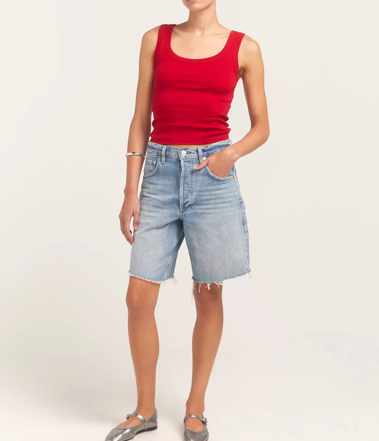 Sale Hillie Scoop Neck Tank In Red T-Shirts & Tanks