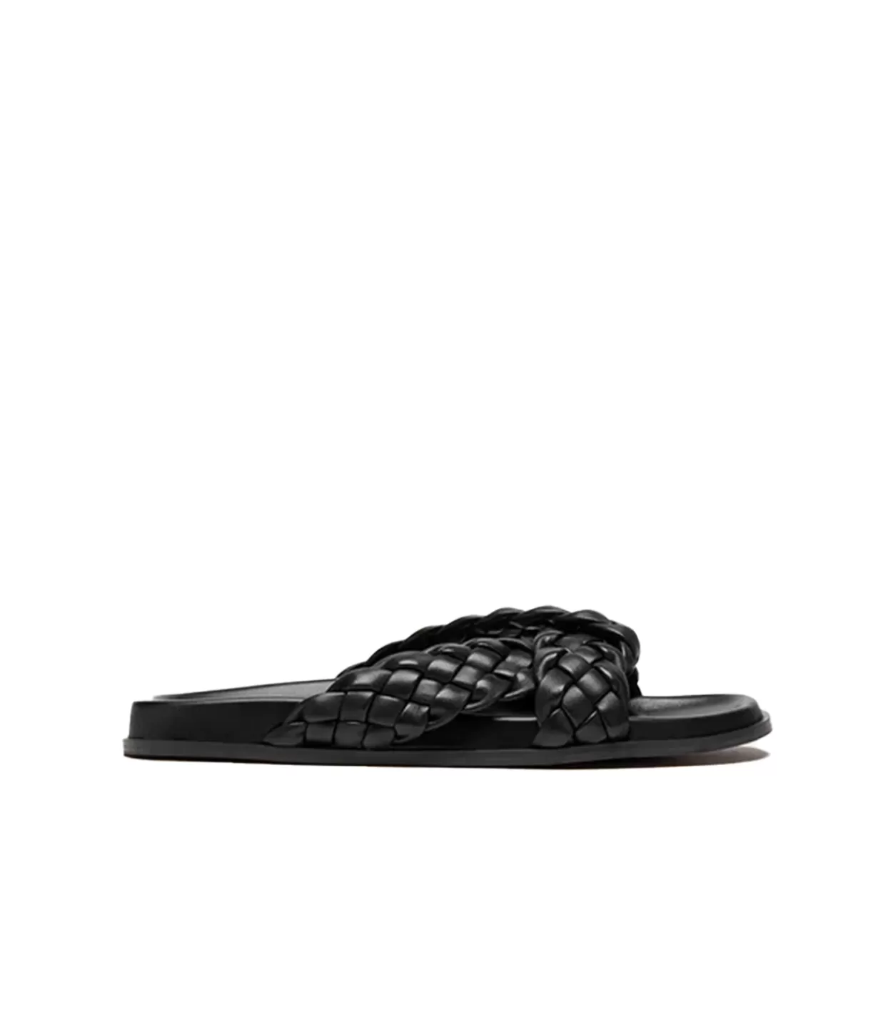 Outlet Ina Knotted Slide In Black Flat Sandals