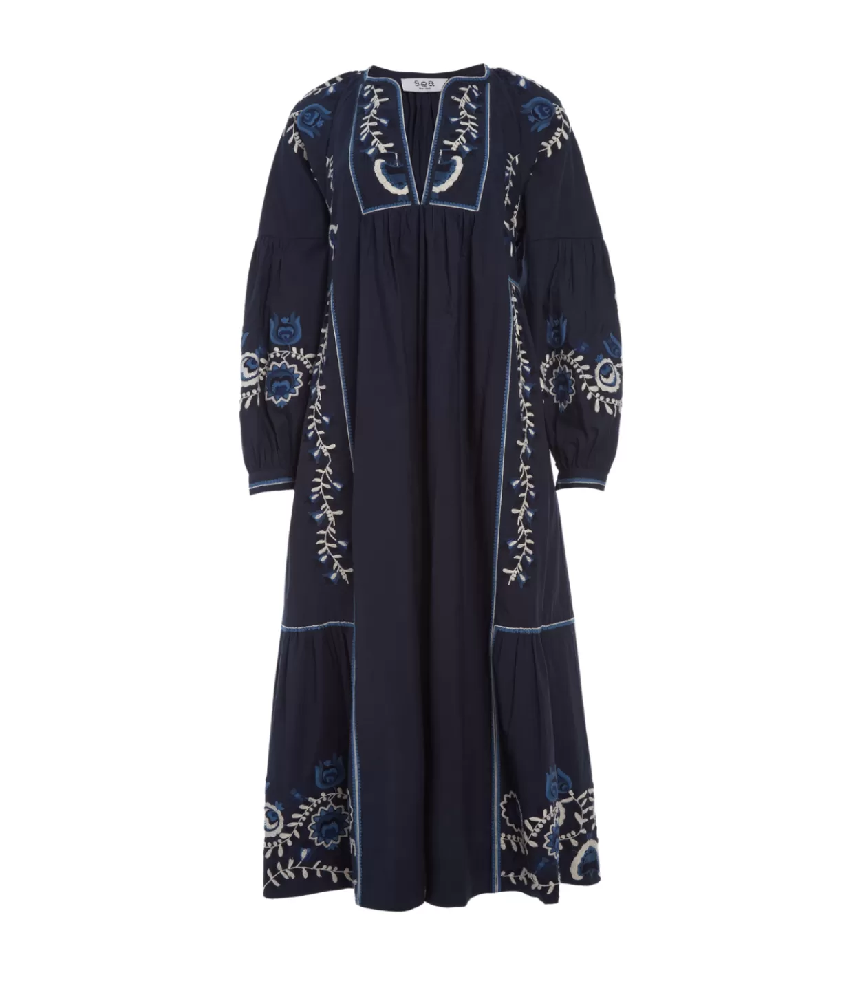 Cheap Inga Embroidery Long Sleeve Dress In Navy Dresses