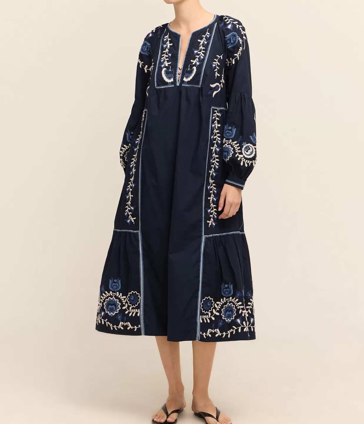 Cheap Inga Embroidery Long Sleeve Dress In Navy Dresses