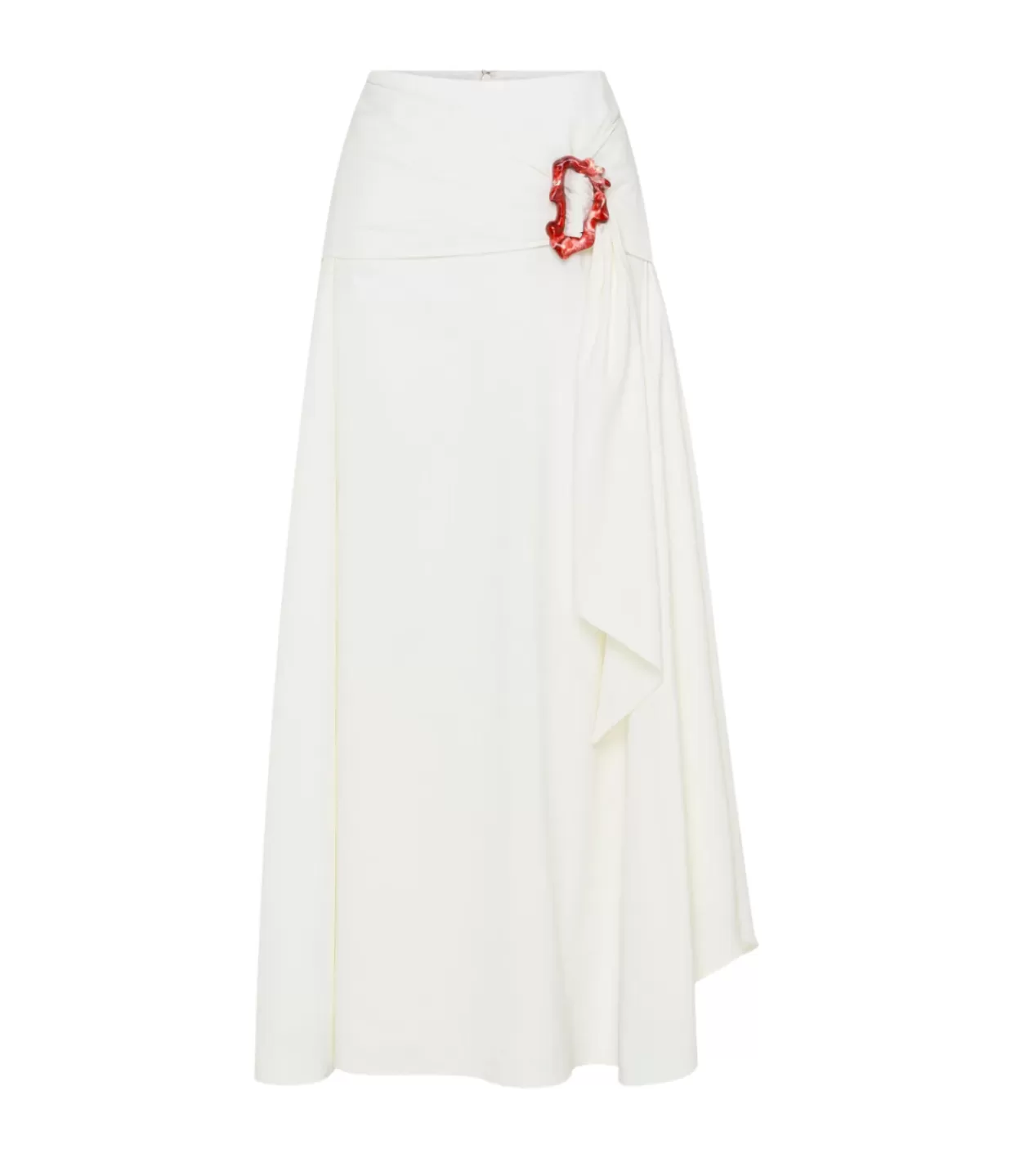 Shop Ingrid Maxi Linen Skirt In Ivory Skirts