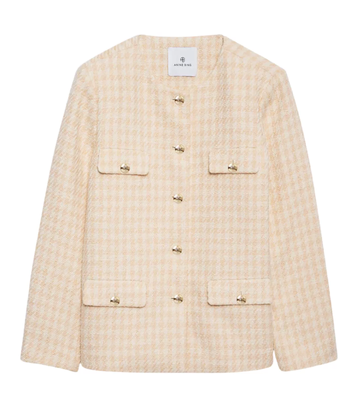 Flash Sale Janet Jacket In Cream And Peach Houndstooth Jackets & Outerwear