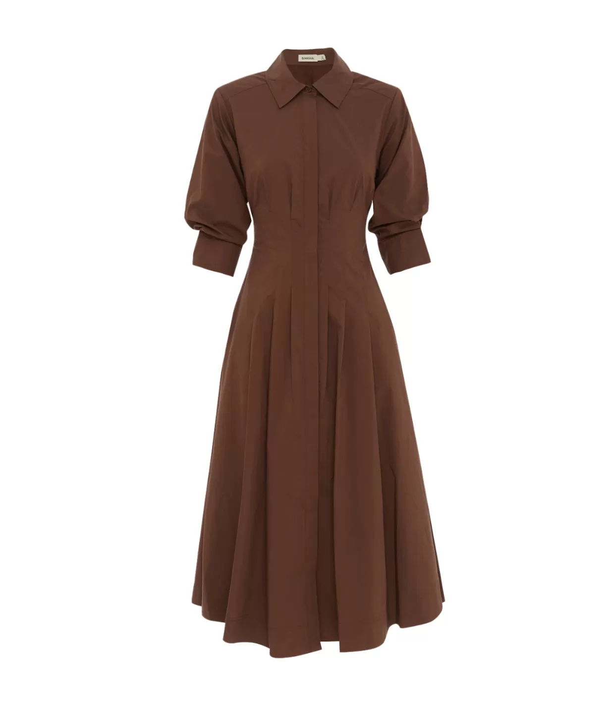 Cheap Jazz Pintuck Midi Dress In Chocolate Dresses