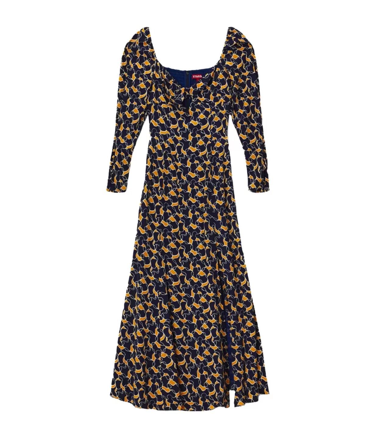 Discount Josephine Dress In Navy Abstract Wave Dresses