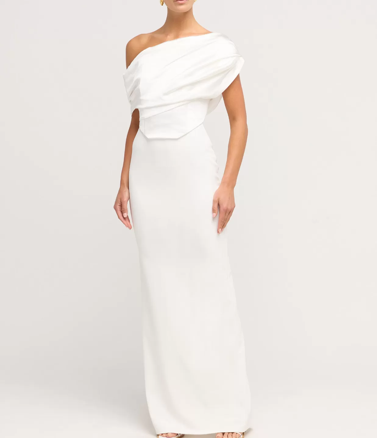 New Kara Knit Satin Maxi Dress In Cream Dresses