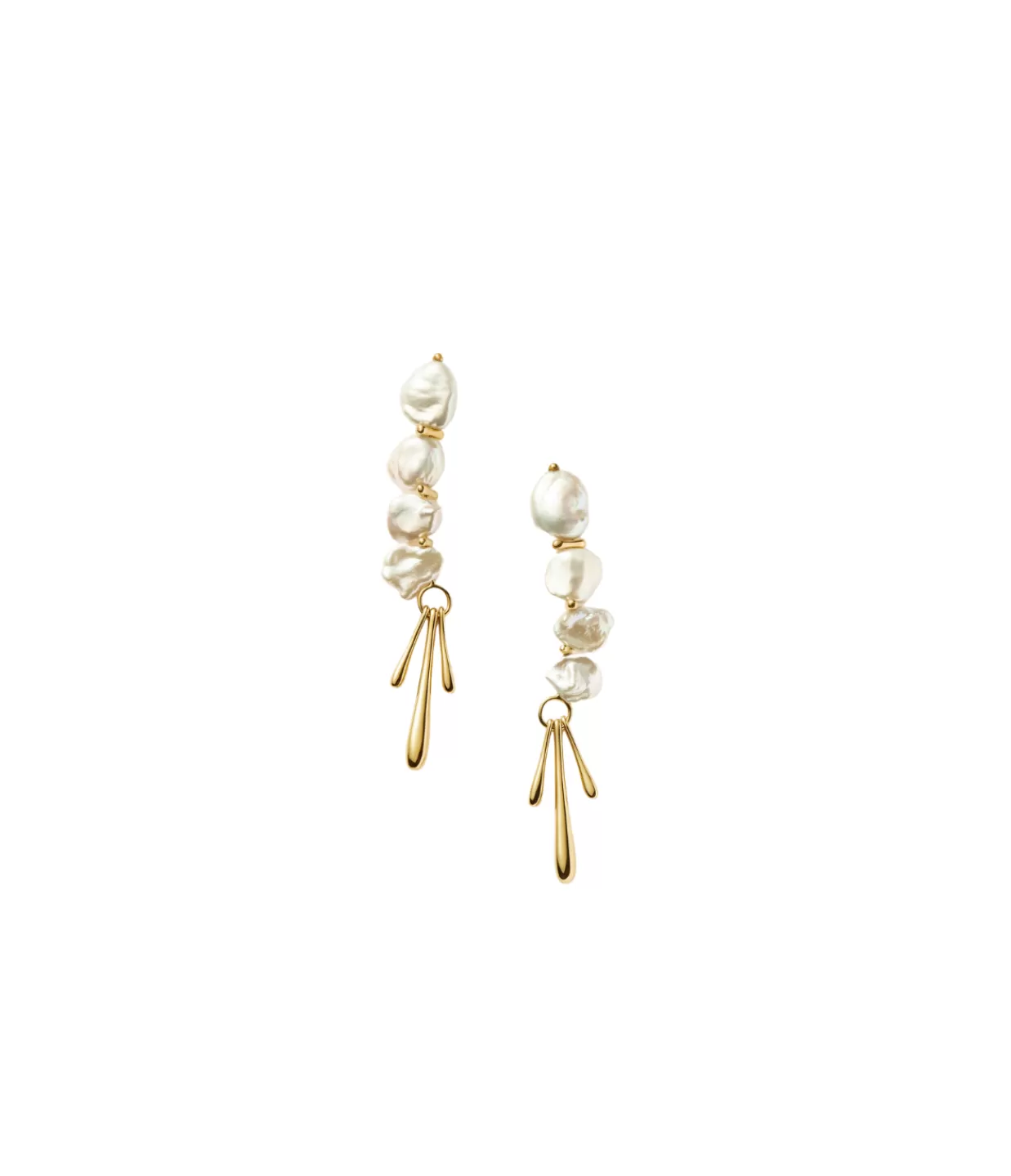 Sale Keshi Pearl Sculptural Drop Earrings In Gold Jewellery | Earrings