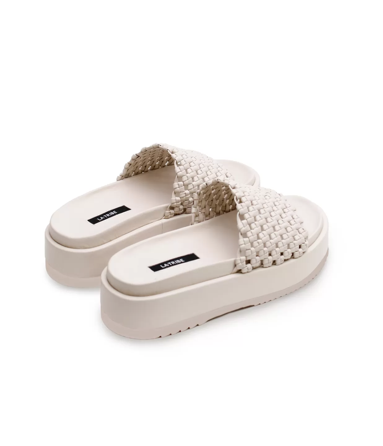 Best Sale Knotted Platform Slide In Milk Flat Sandals