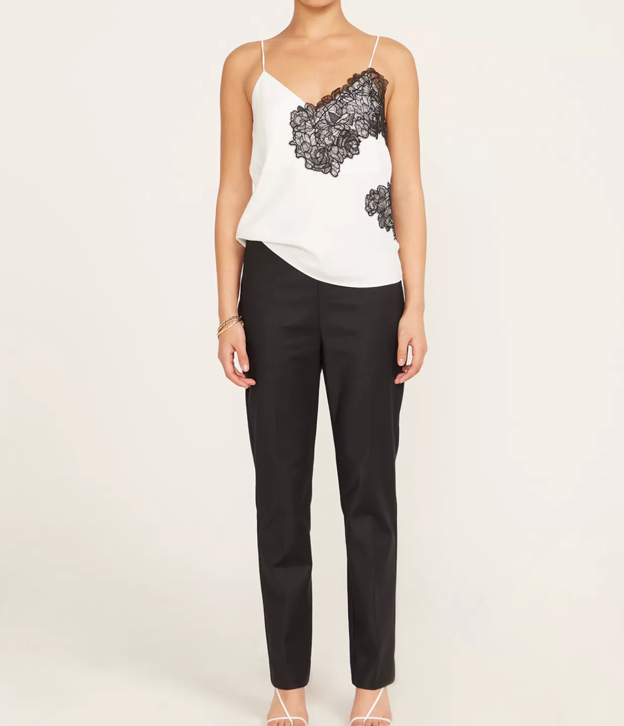 Fashion Lace Camisole In Optic White Tops