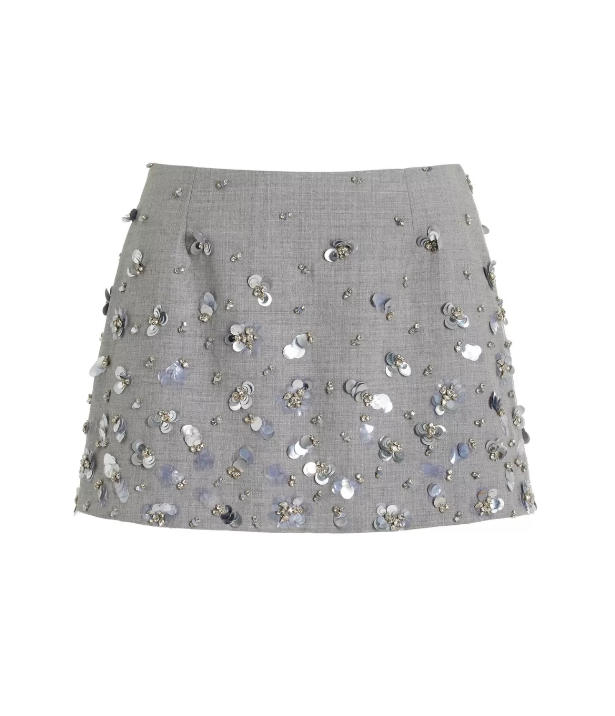 Shop Larissa Embelished Mini Skirt In Heather Gray Skirts