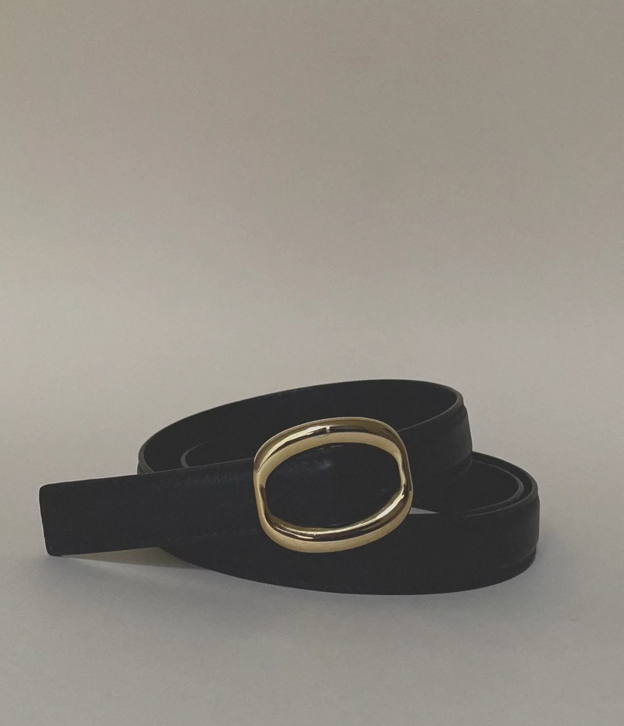 Shop Lauren Leather Belt In Black And Gold Belts