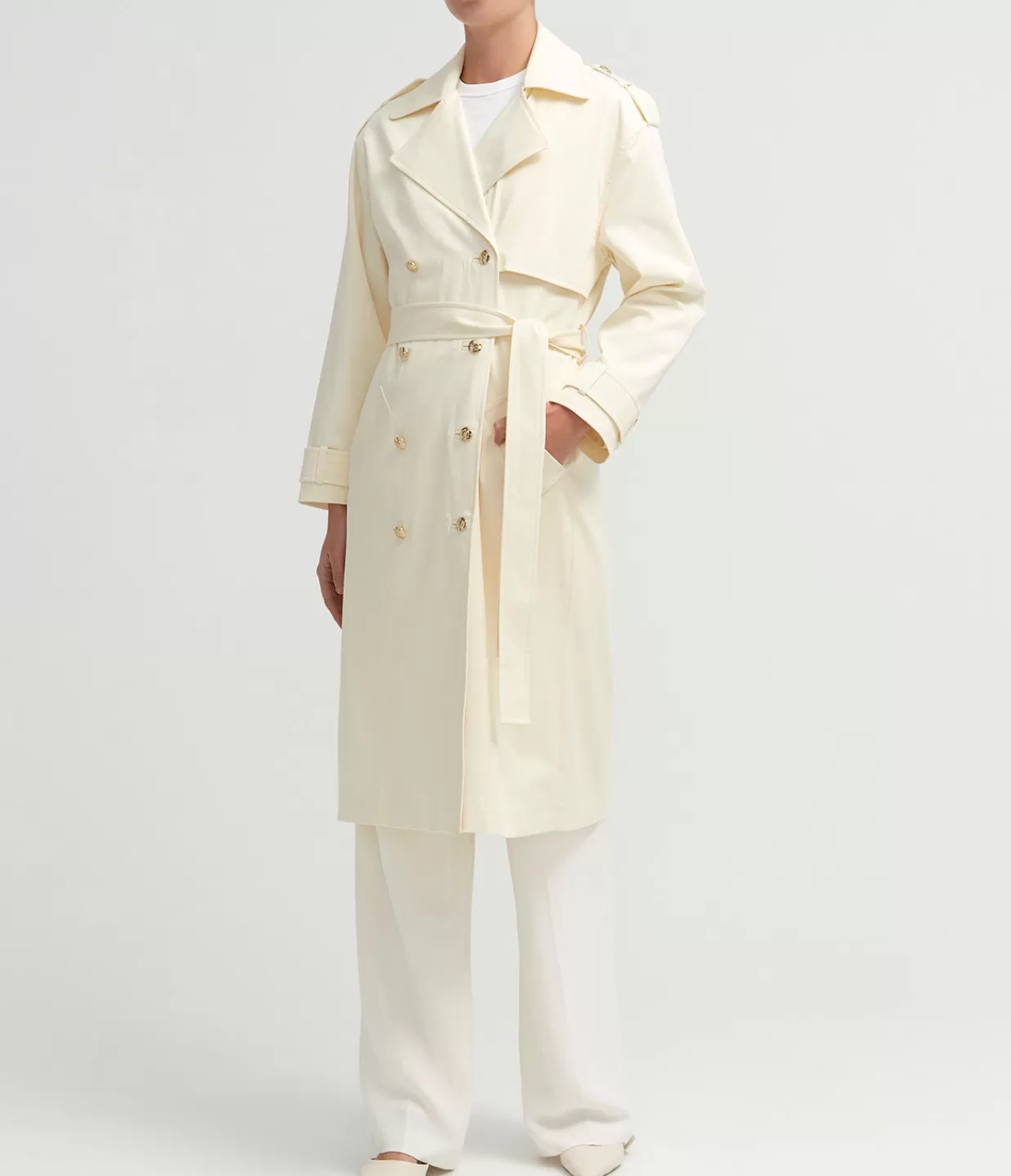 Discount Layton Trench In Cream Jackets & Outerwear