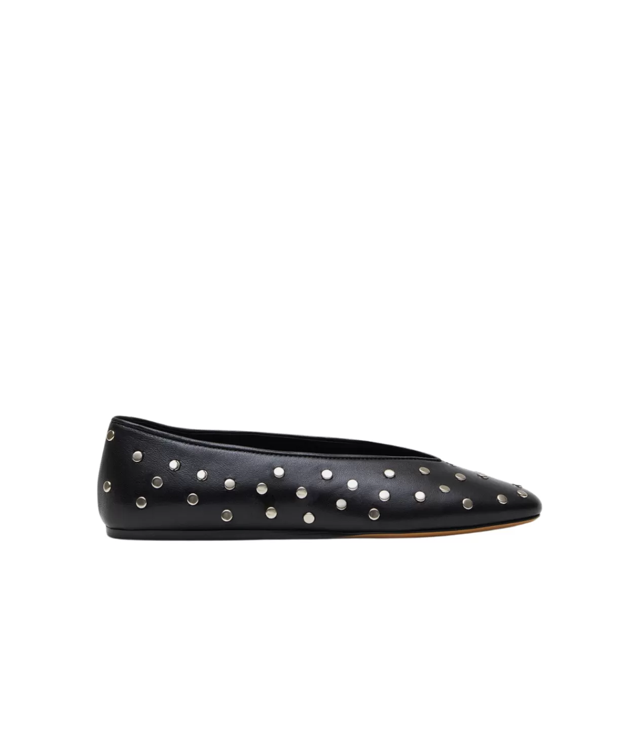 New Leather Studded Slippers In Black Flat Shoes