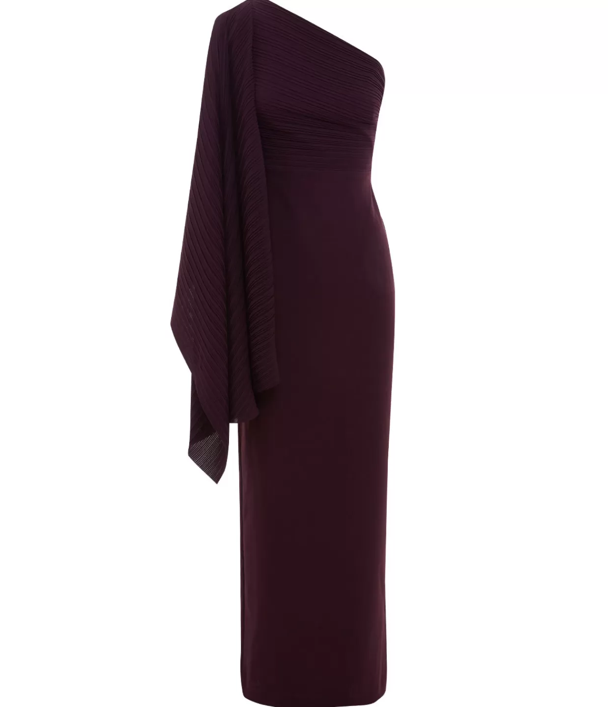 New Lillia One Shoulder Woven Crepe Dress In Plum Dresses