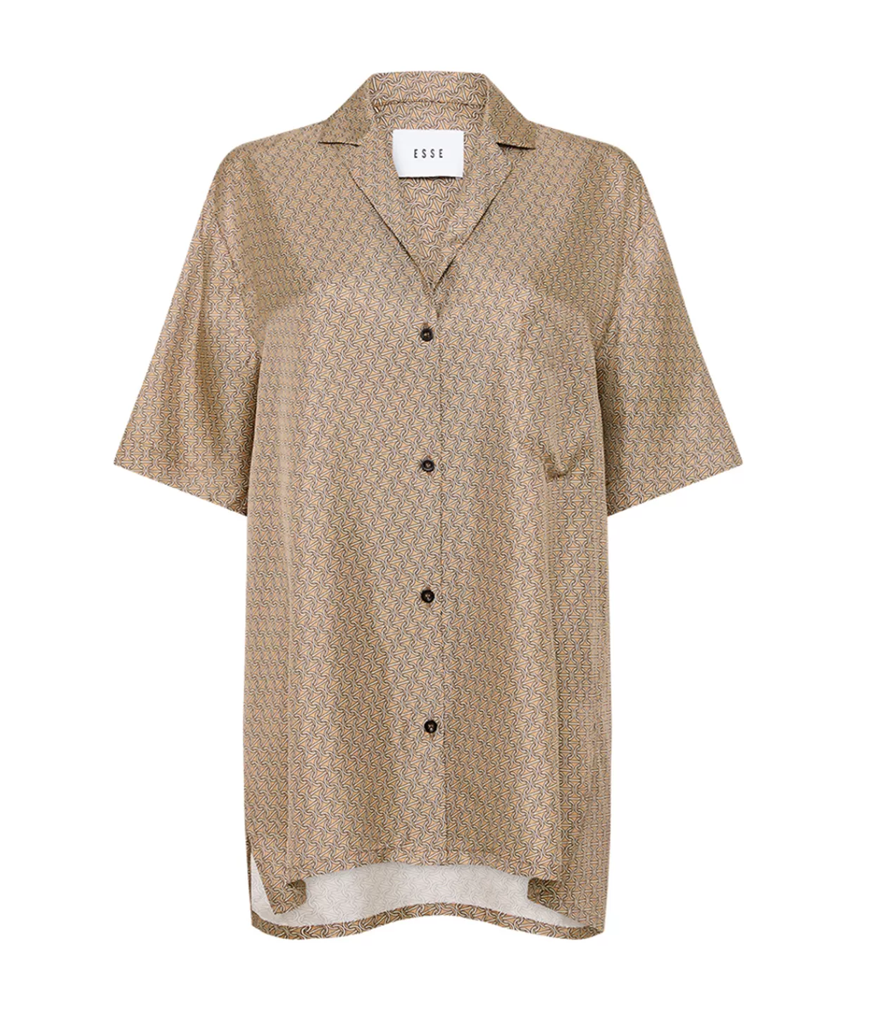 Best Sale Linka Short Sleeve Silk Shirt In Golden Linka Tops