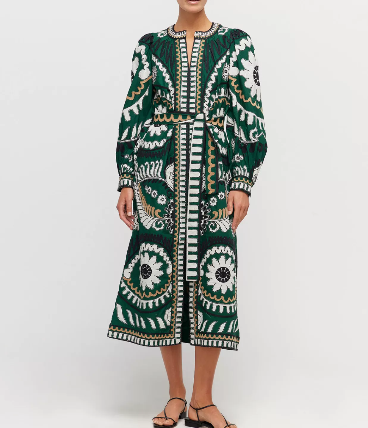 Online Long Sleeve Caftan In Charlough Print Dresses