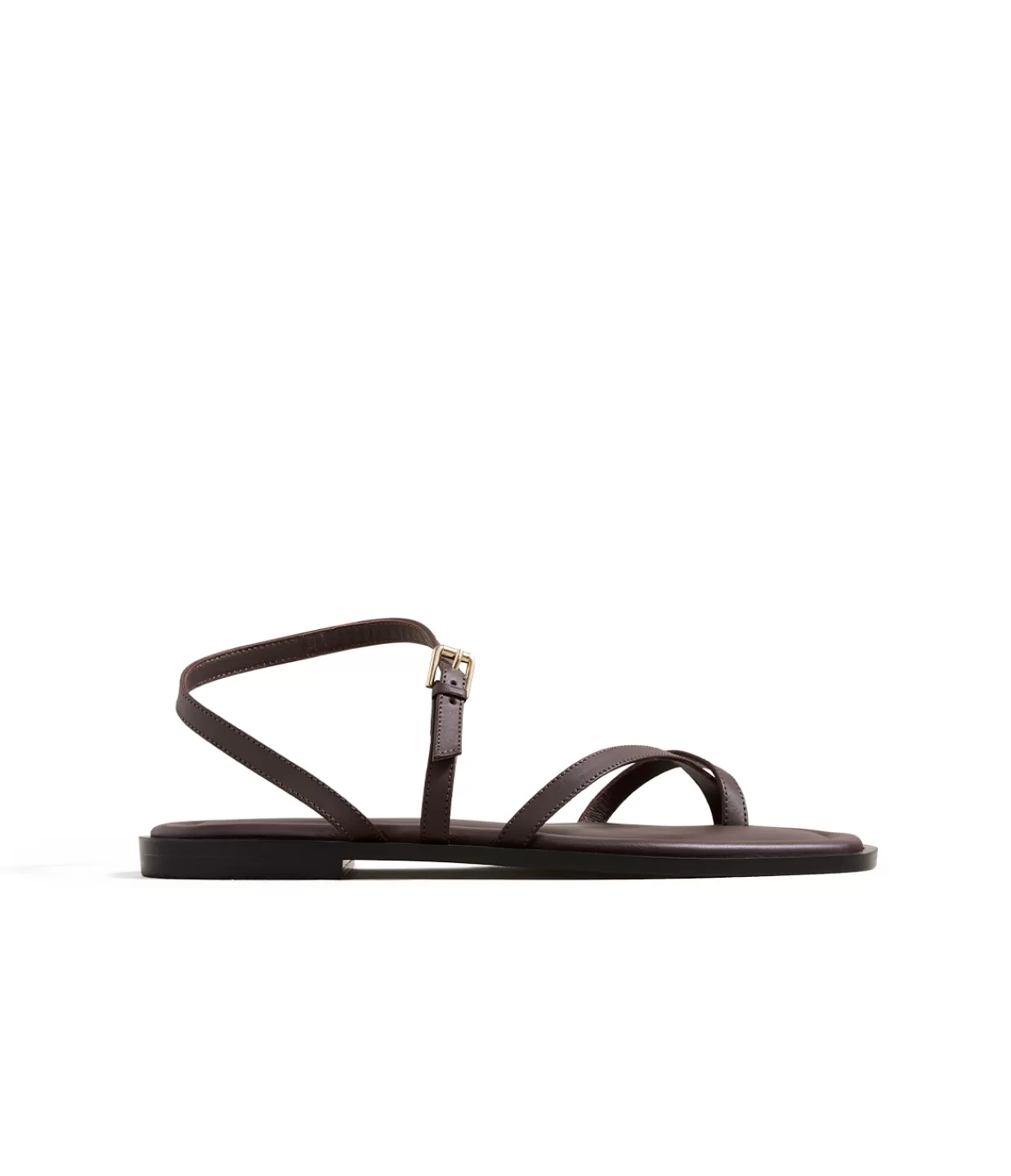 Hot Lucia Leather Sandal In Walnut Flat Sandals