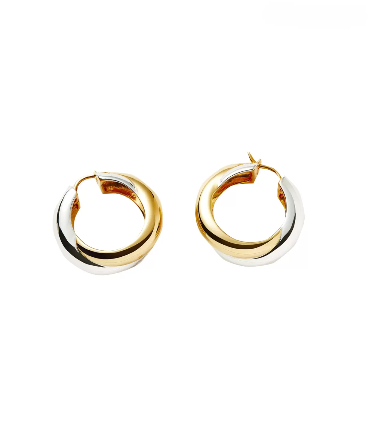 Cheap Lucy Williams X Chunky Entwine Hoop In Two Tone Gold And Silver Jewellery | Earrings