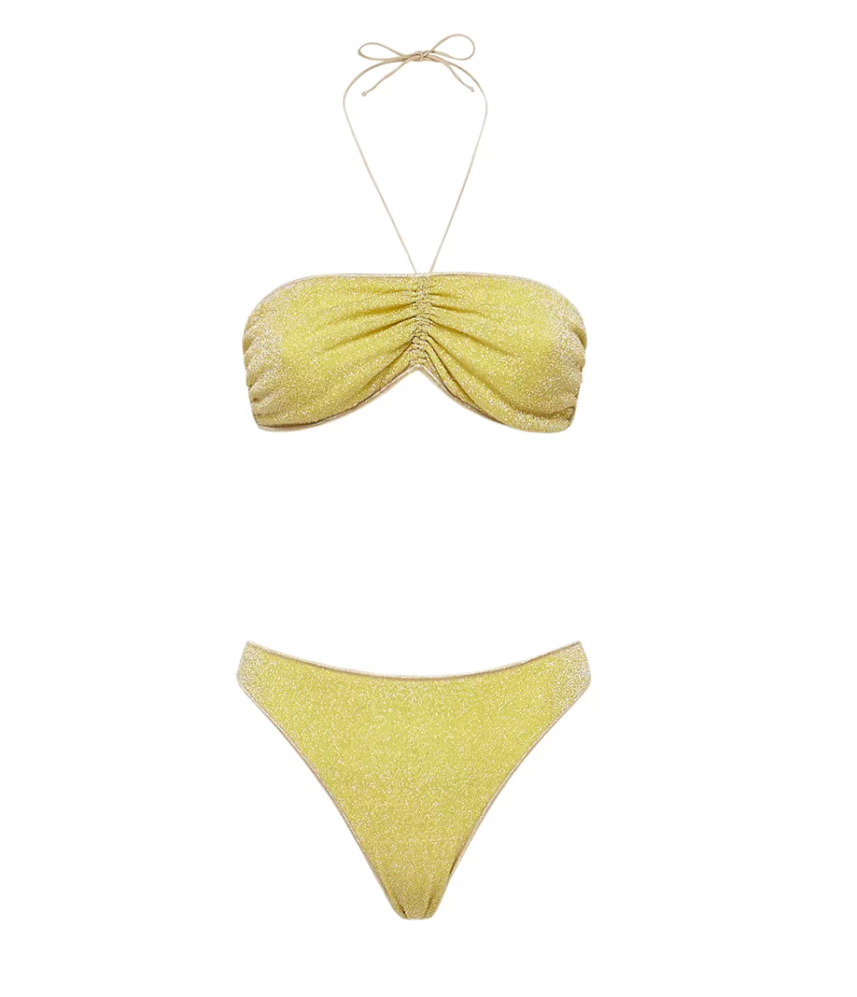 Shop Lumiere Bandeau Bikini In Citron Swim & Resortwear