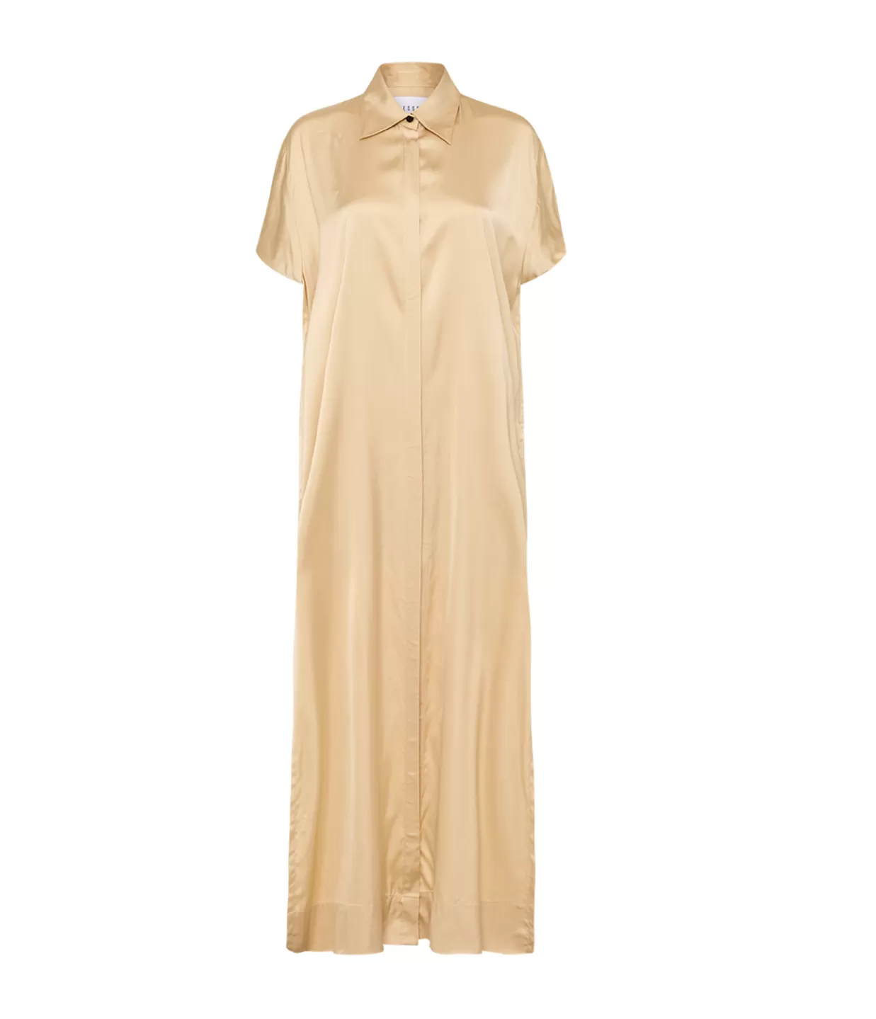 Shop Lumiere Crepe Satin Shirt Dress In Golden Citrine Dresses