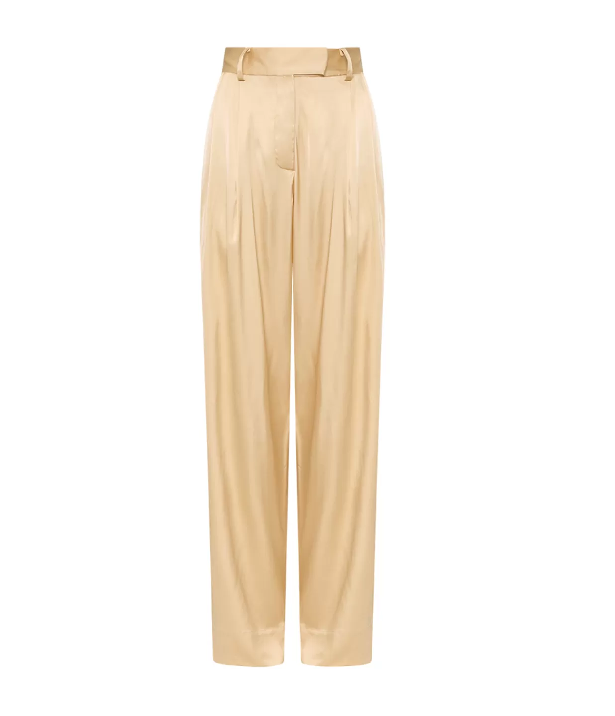 Clearance Lumiere Crepe Satin Trouser In Golden Citrine Pants