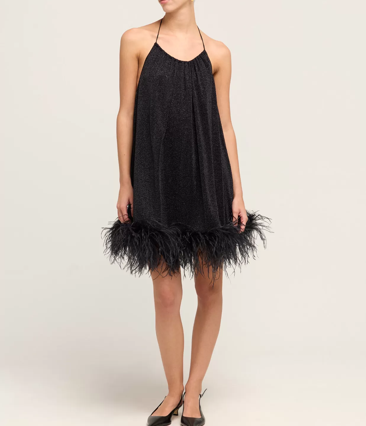 Hot Lumiere Plumage Mini Dress In Black Dresses