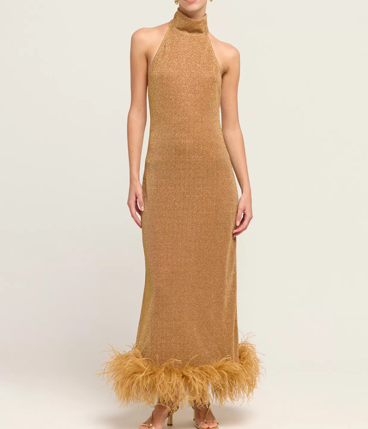 Store Lumiere Plumage Turtleneck Dress In Toffee Dresses