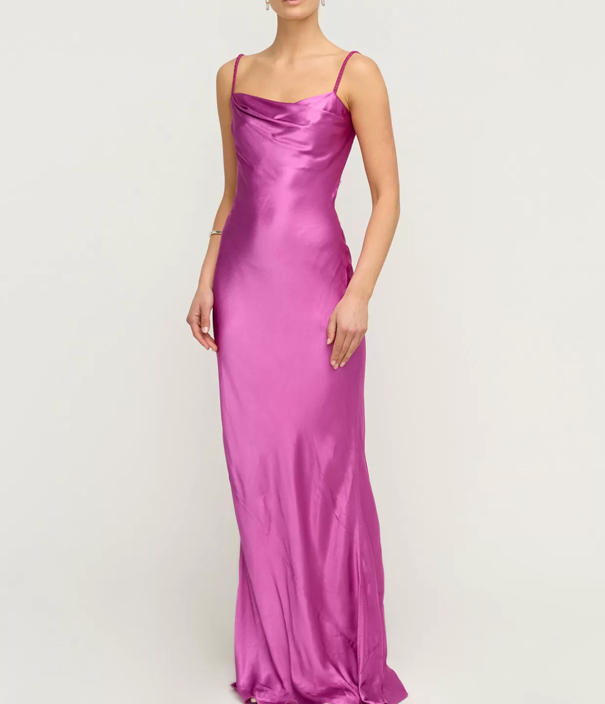 Fashion Luna Cowl Neck Maxi Dress In Magenta Dresses