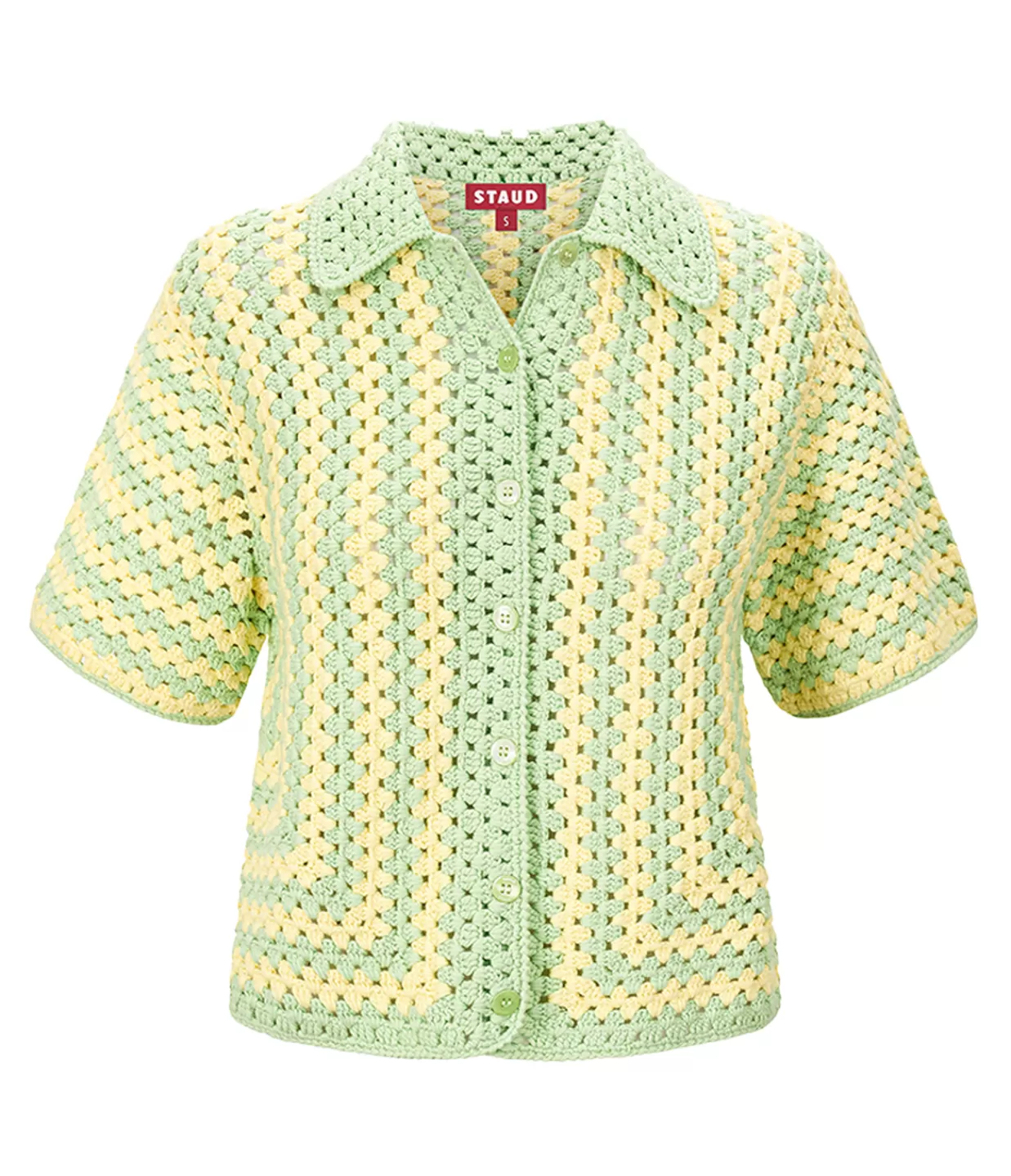 Fashion Mabel Short Sleeve Shirt In Lemon And Matcha Tops