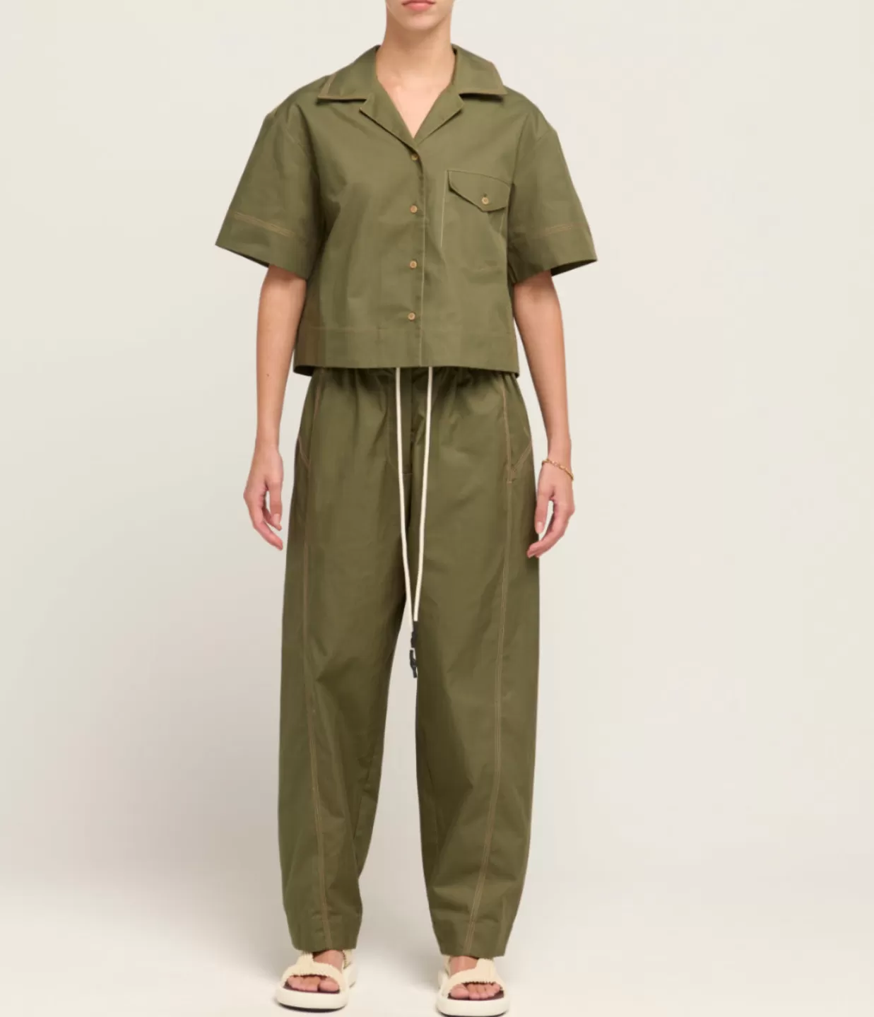 New Maddy Short Sleeve Shirt In Khaki Tops