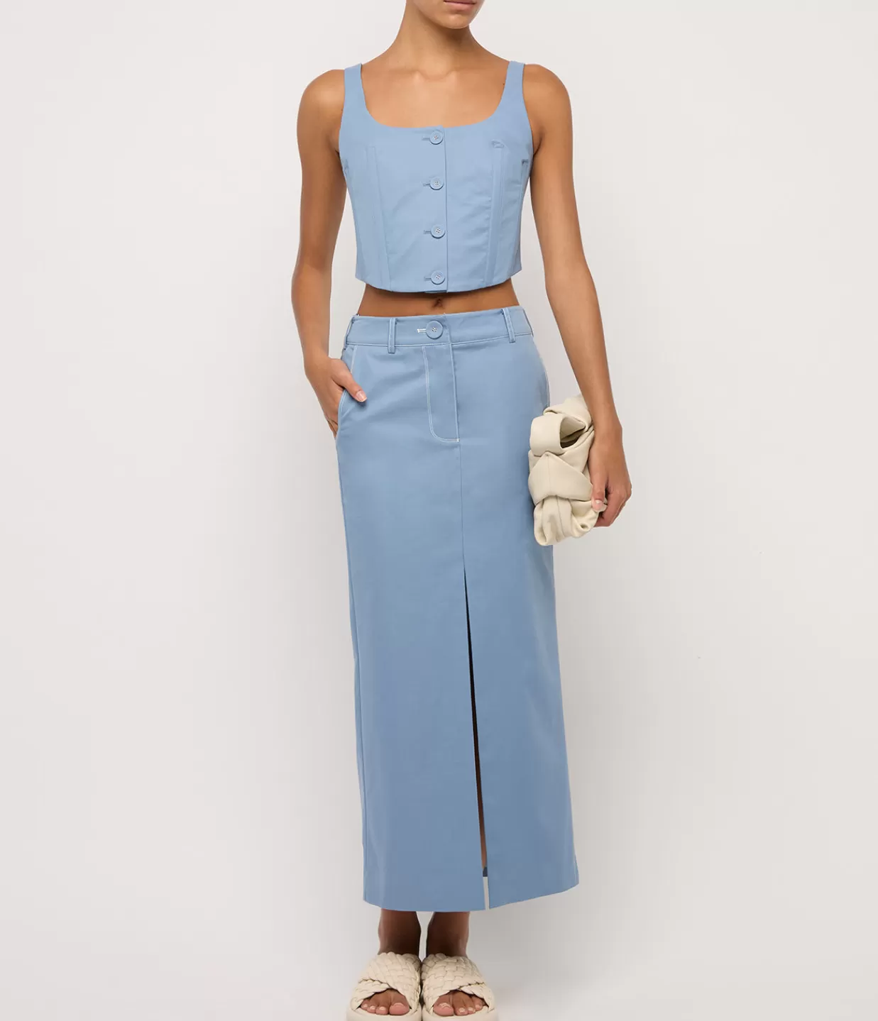 Best Mae Canvas Top In Dusty Blue Tops