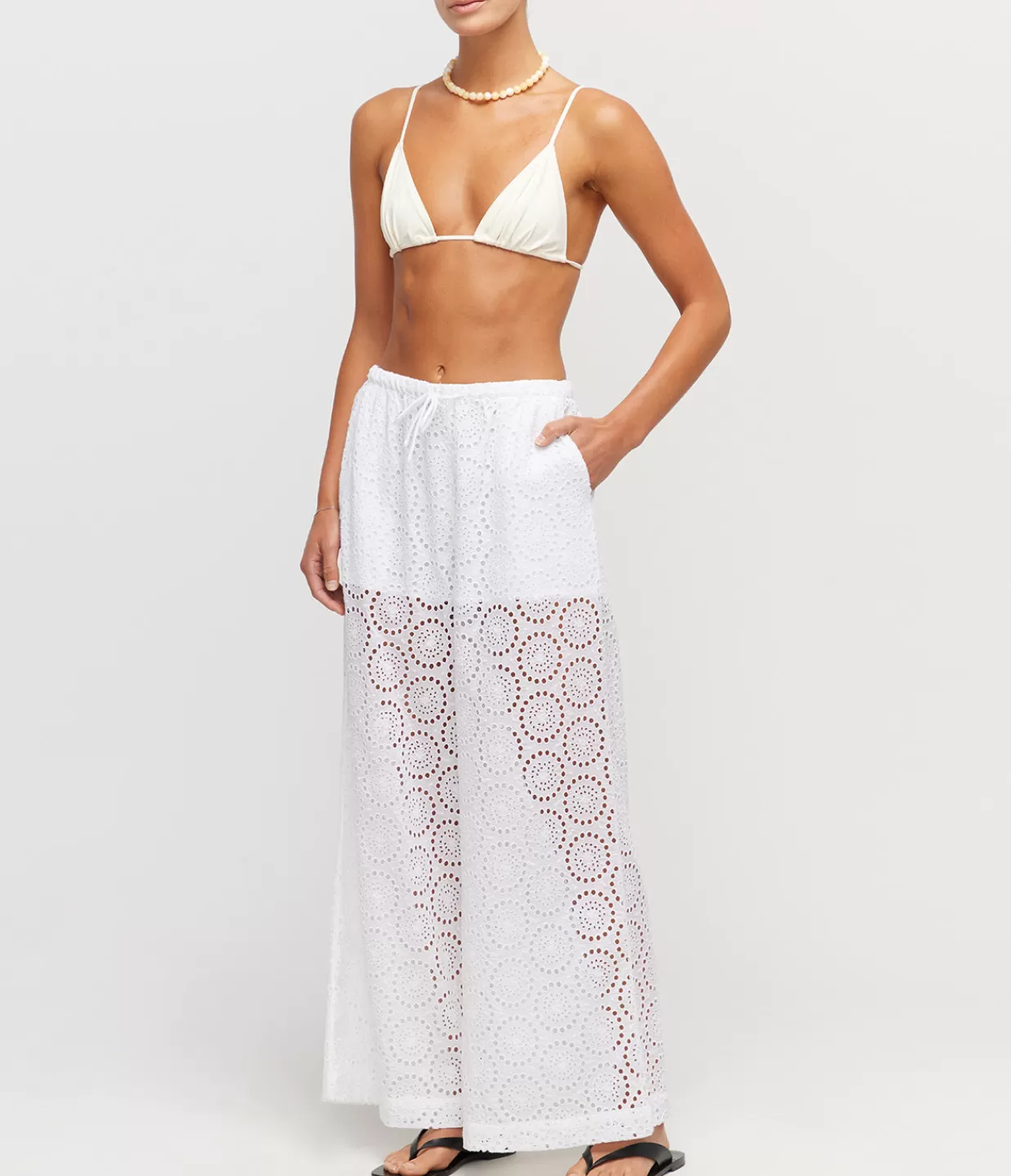 Best Maeve Eyelet Drawstring Pants In White Pants