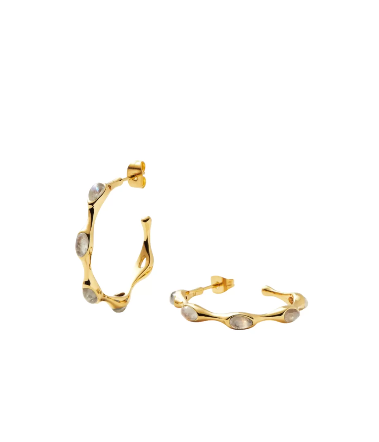 Discount Magma Gemstone Large Hoop Earrings In Gold Jewellery | Earrings