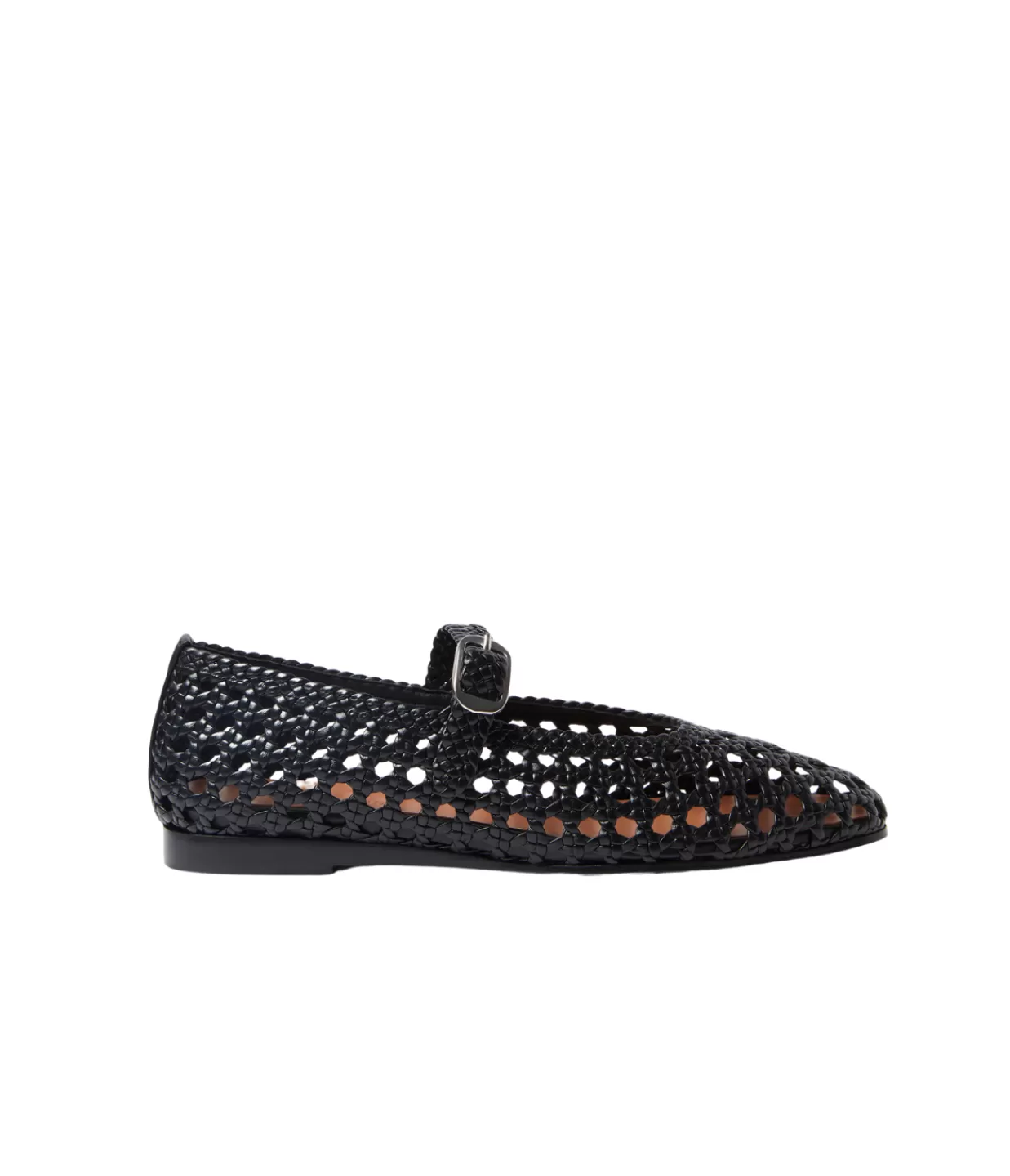 Flash Sale Mary Jane Woven Flat In Black Flat Shoes