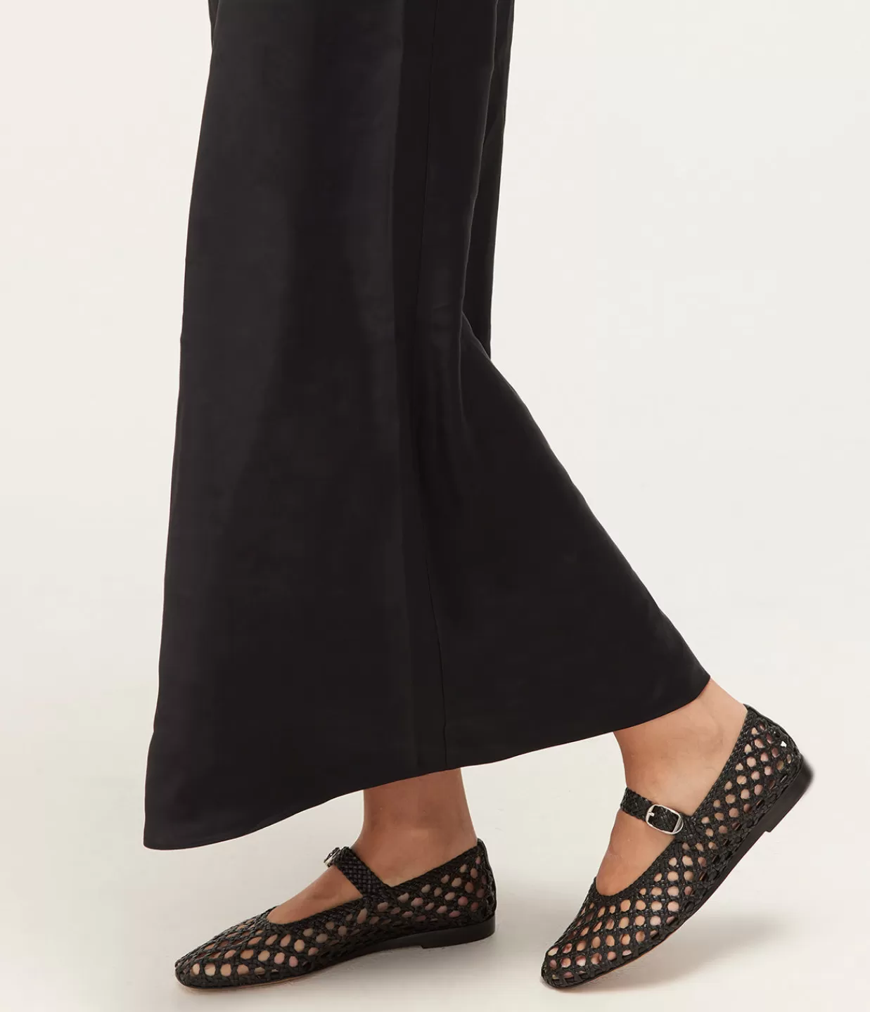 Flash Sale Mary Jane Woven Flat In Black Flat Shoes