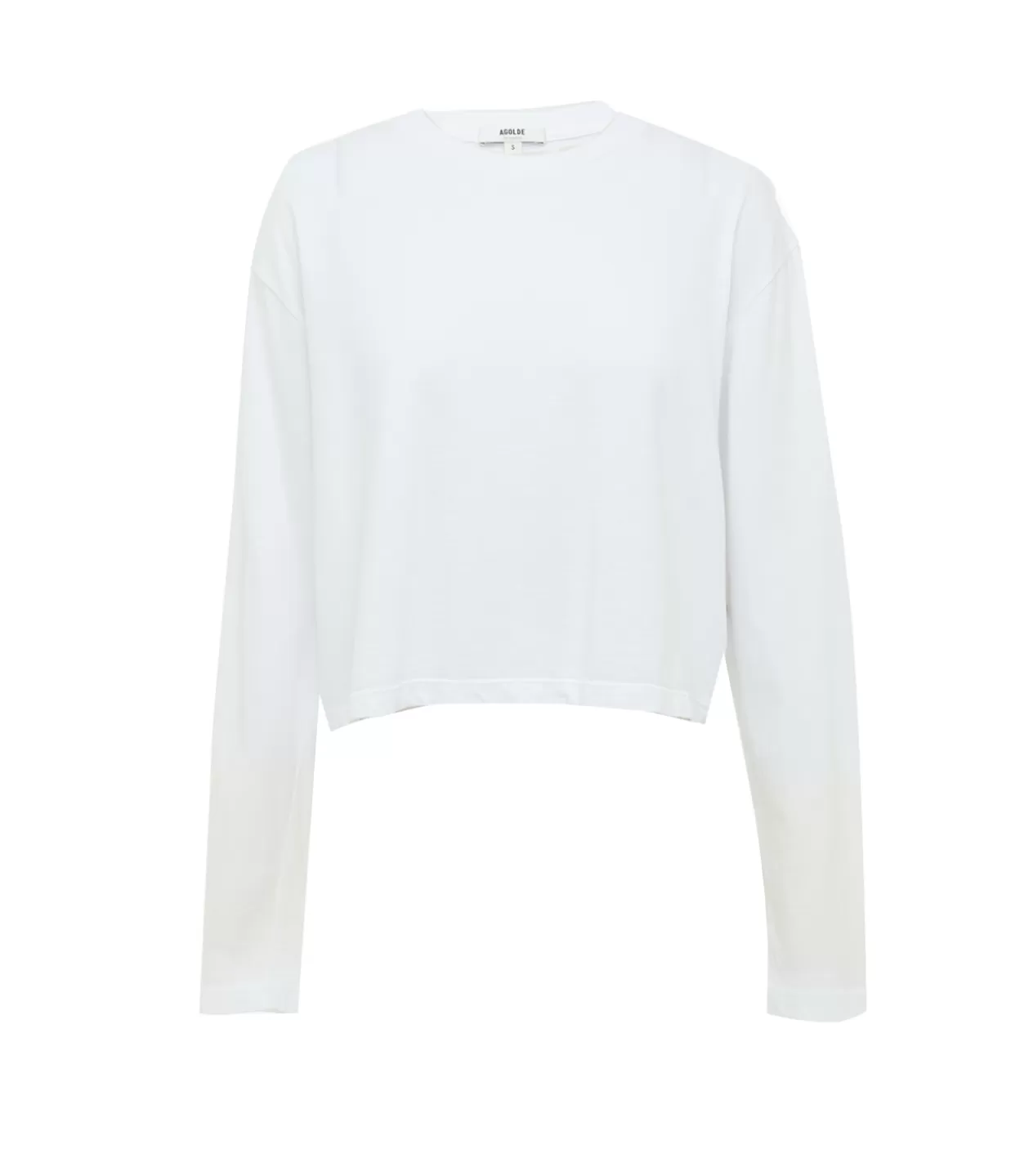 Cheap Mason Cropped Long Tee In White T-Shirts & Tanks