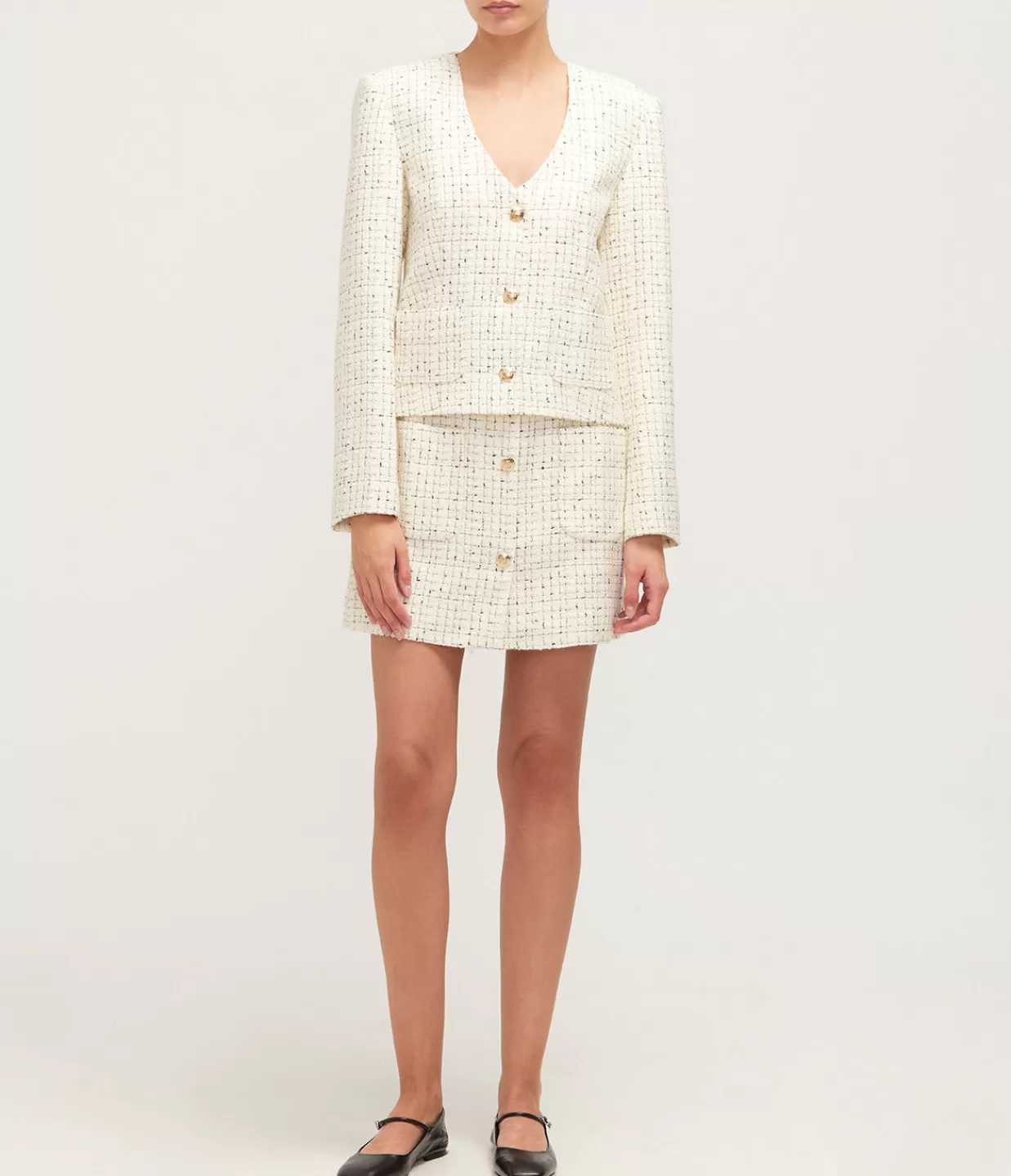 Cheap Mateo Skirt In Cream Tweed Skirts