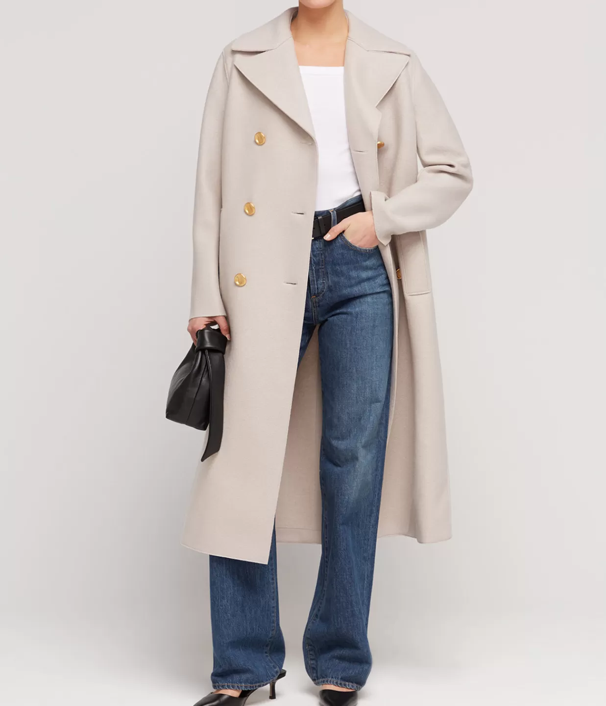 New Military Cashmere Coat In Cream Jackets & Outerwear