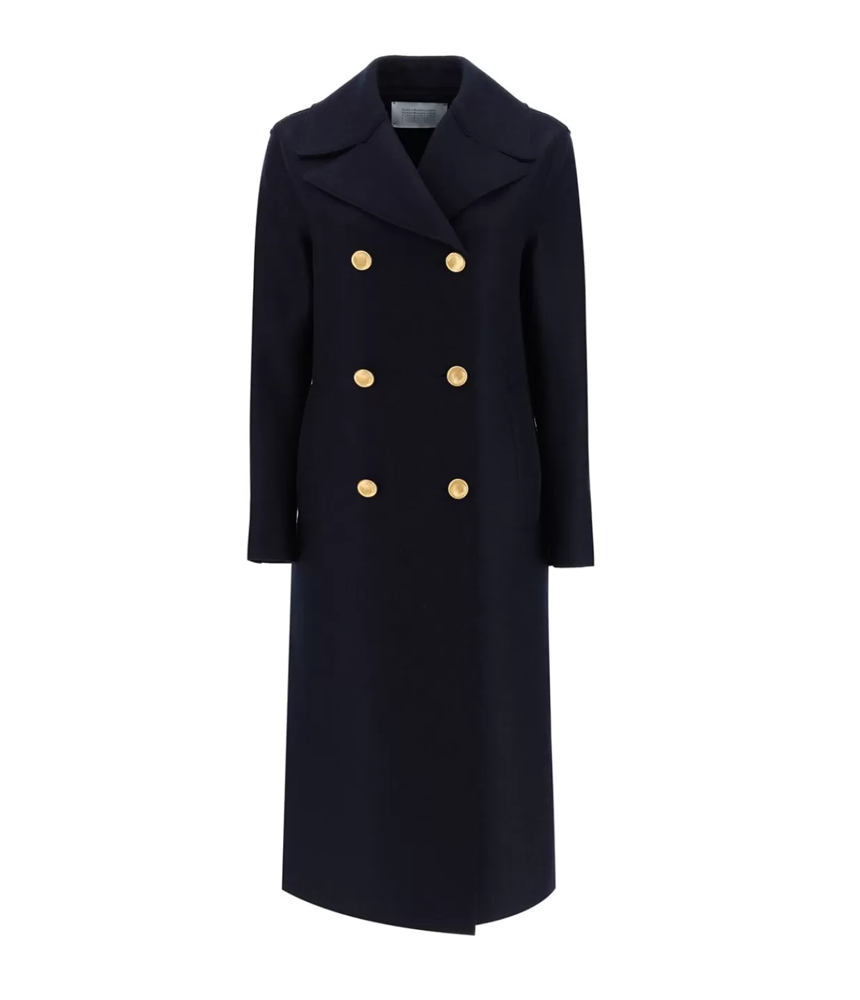 Cheap Military Cashmere Coat In Navy Blue Jackets & Outerwear